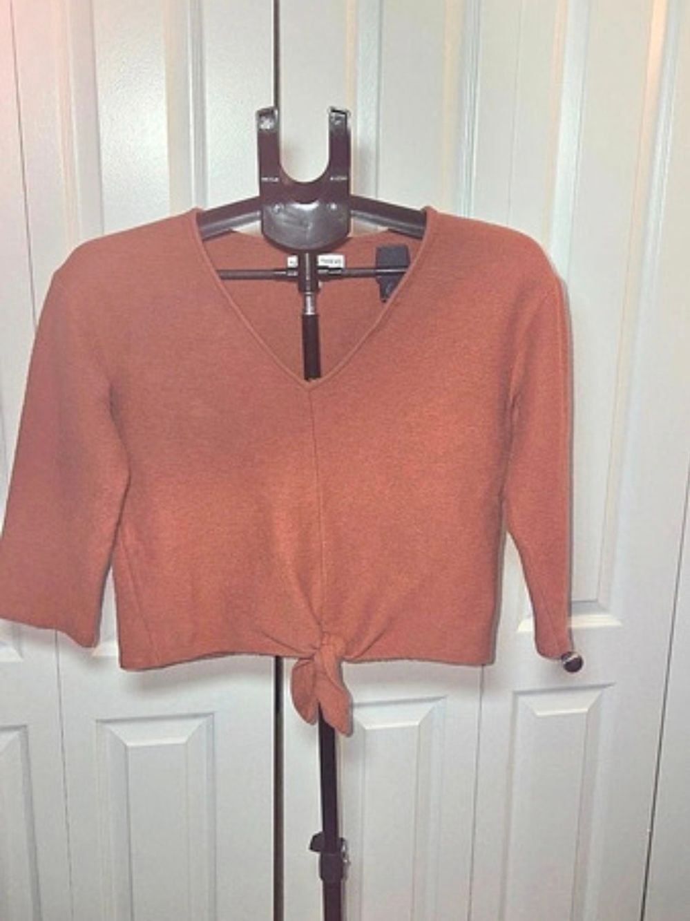 Madewell Texture & Thread Modern Tie-Front Top Cotton Orange S